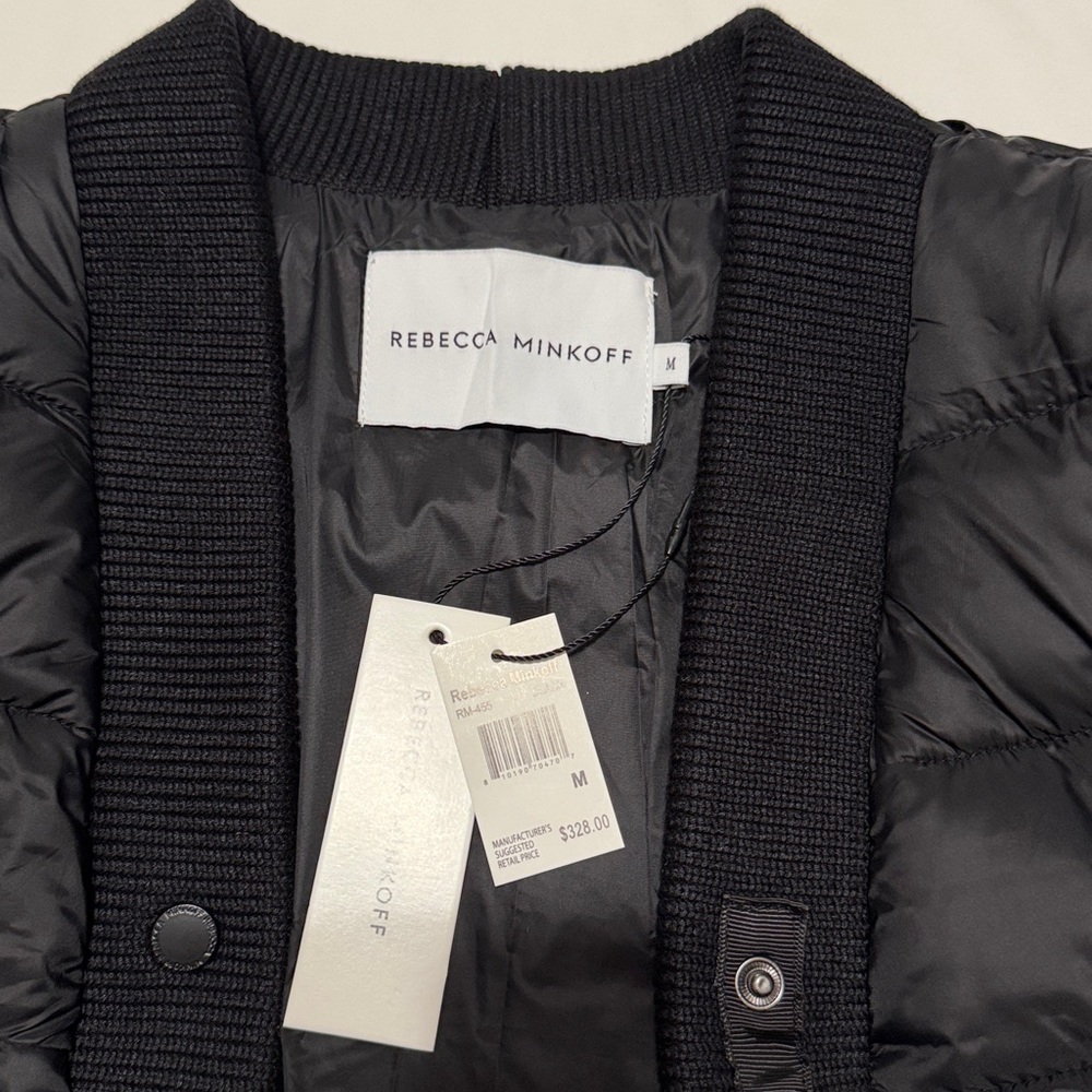 Rebecca Minkoff Black Quilted Puffer Jacket M NWT - Picture 11 of 12